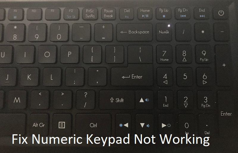 number pad not working windows 10